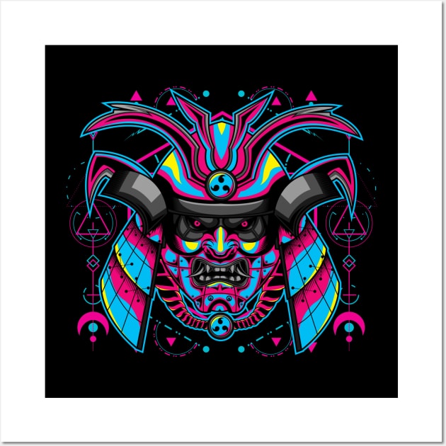 samurai mask popart Wall Art by SHINIGAMII